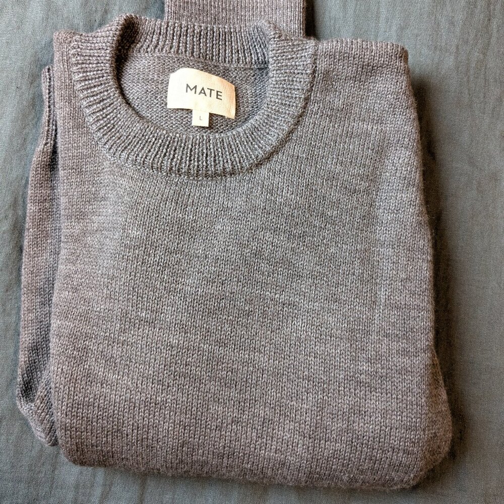 Mate the Label Cotton Sweater - Gray - Size L